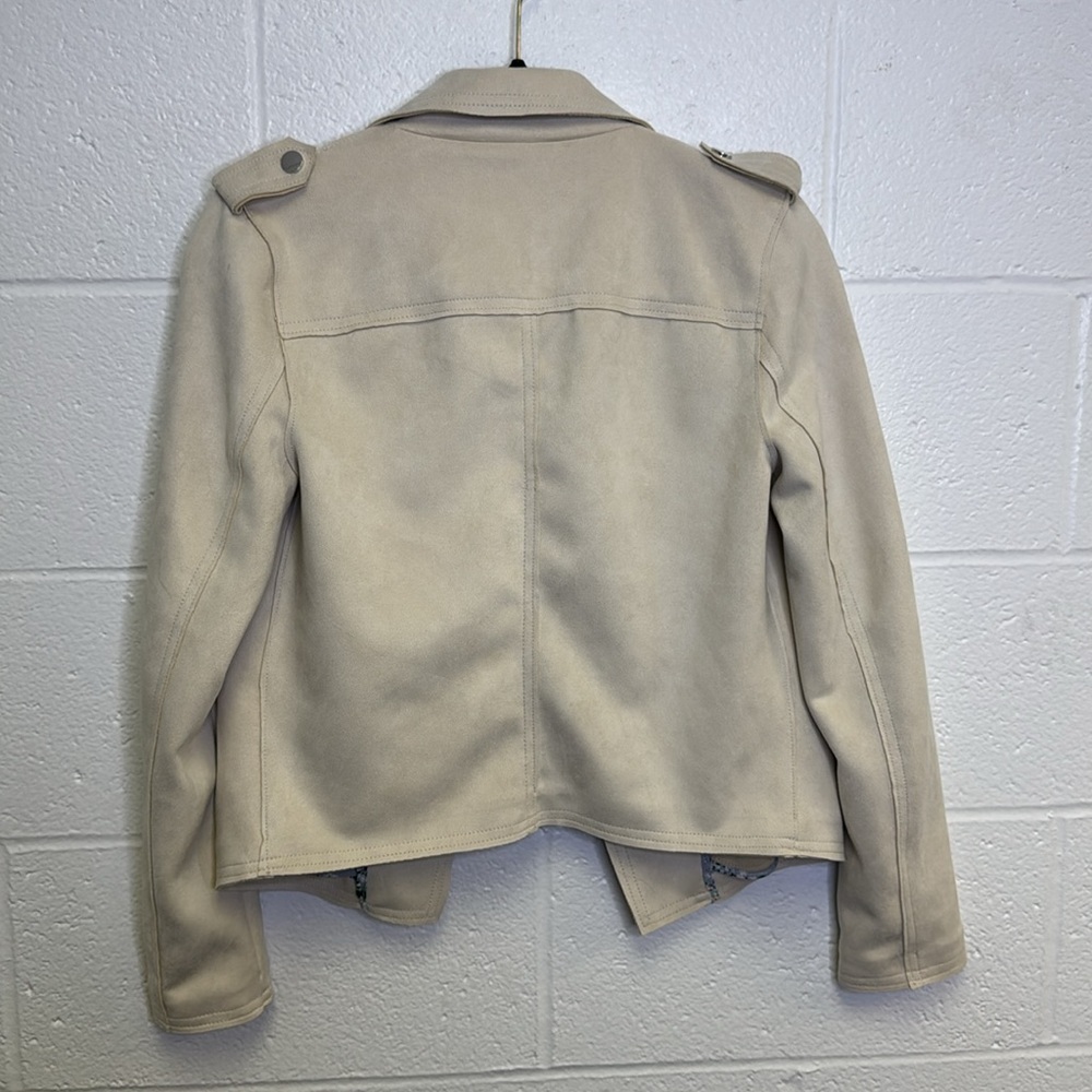Philosophy Cream Faux Leather Jacket Cropped Lapel - Picture 7 of 7